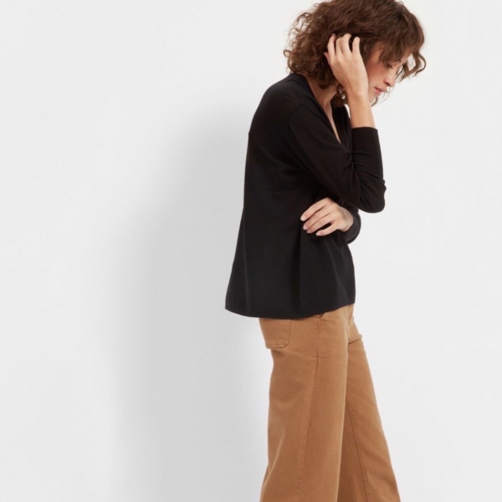 Everlane Luxe Wool Square V-Neck Sweater Small
